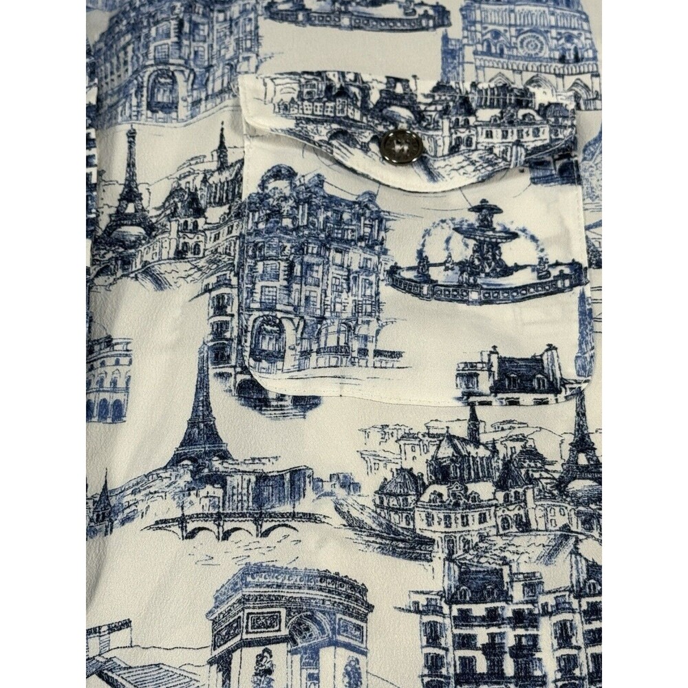 Karl Lagerfeld Women Roll Tab Long Sleeve Paris‎ Shirt Whimiscal White L - Picture 5 of 9